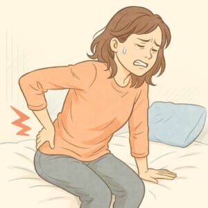 朝起きがけの腰痛のイメージ 